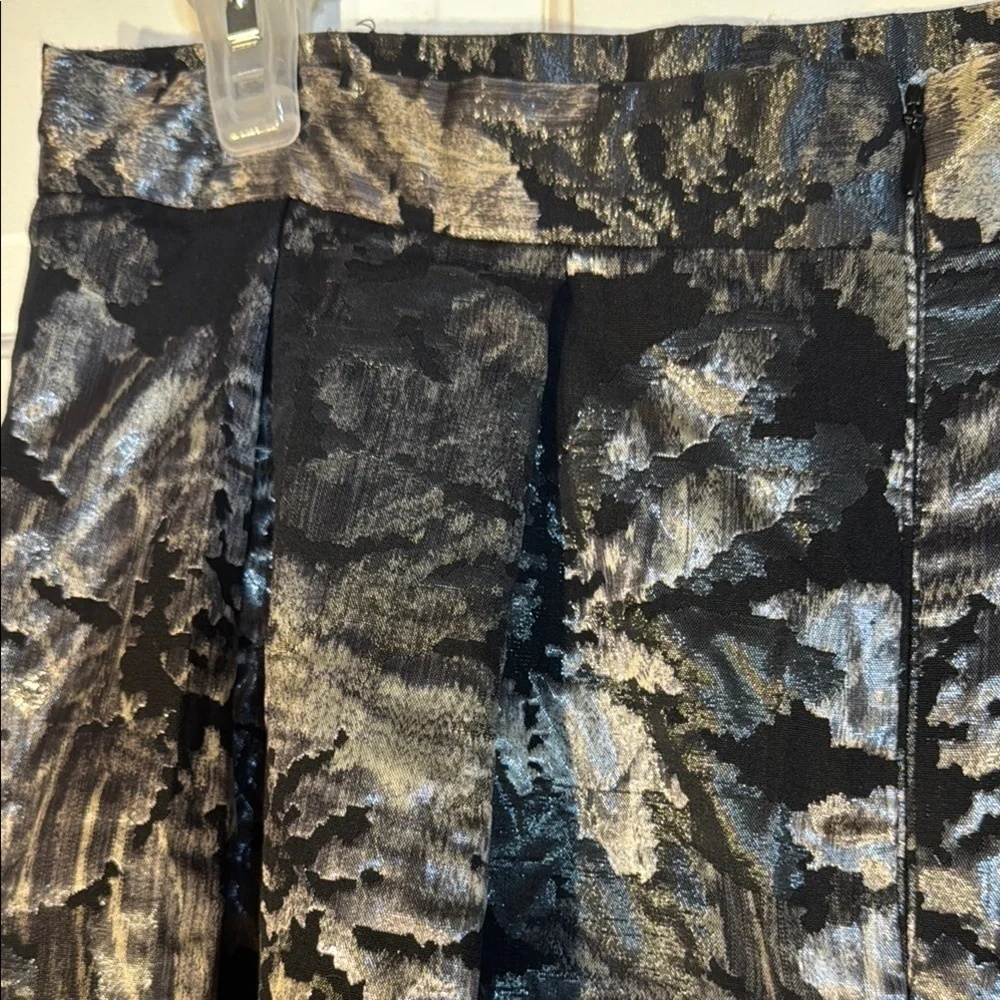 Custom Tailored Sumptuous Black and Silver Brocade Maxi A-Line Skirt